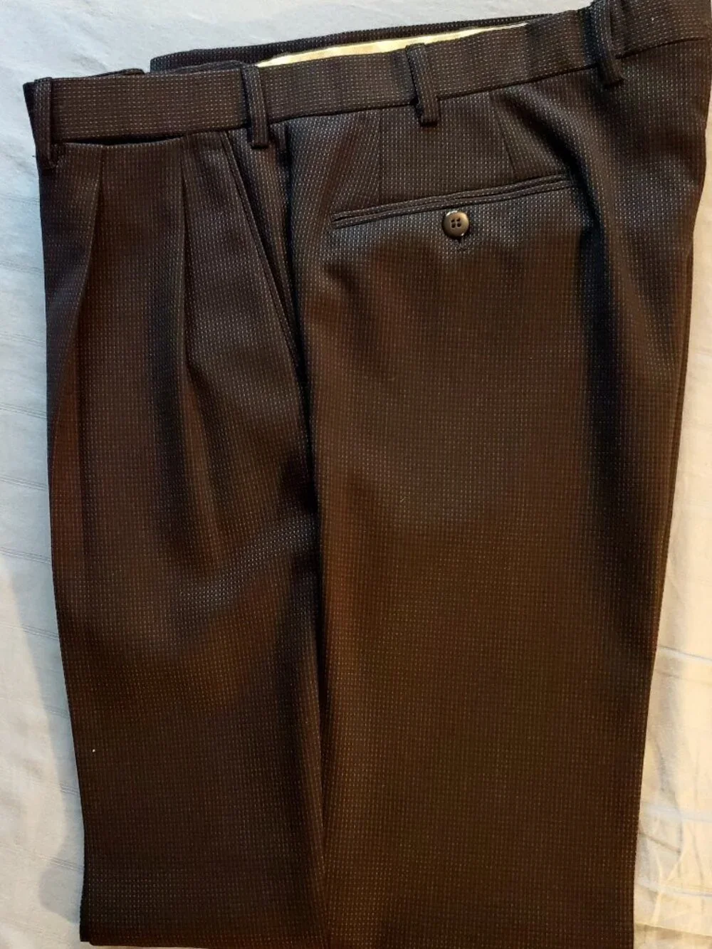Brioni Palatino Men's Suit, Espresso with Gold Micro-Check